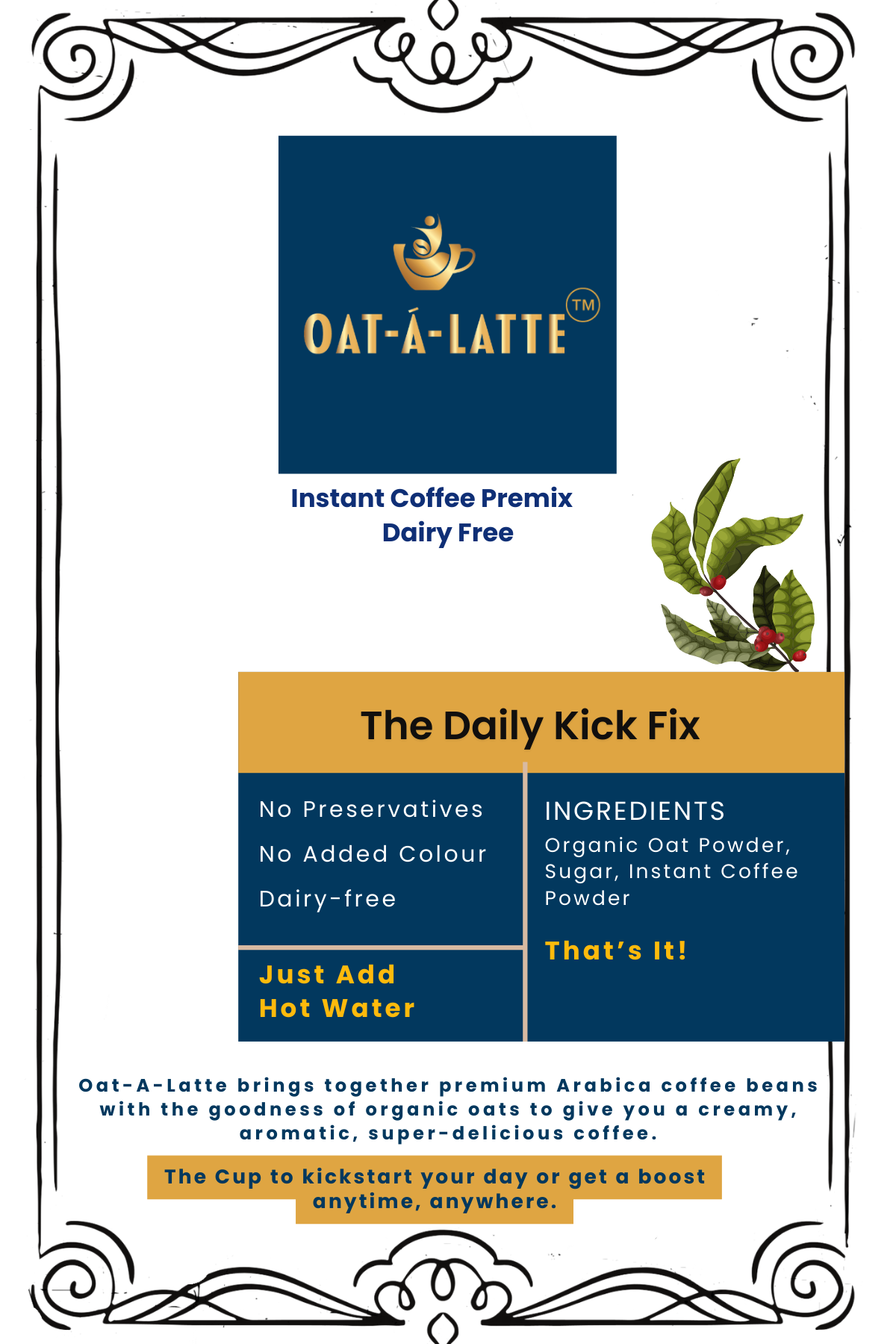 Oat-á-Latte Home: Instant Coffee Premix (500 gms)
