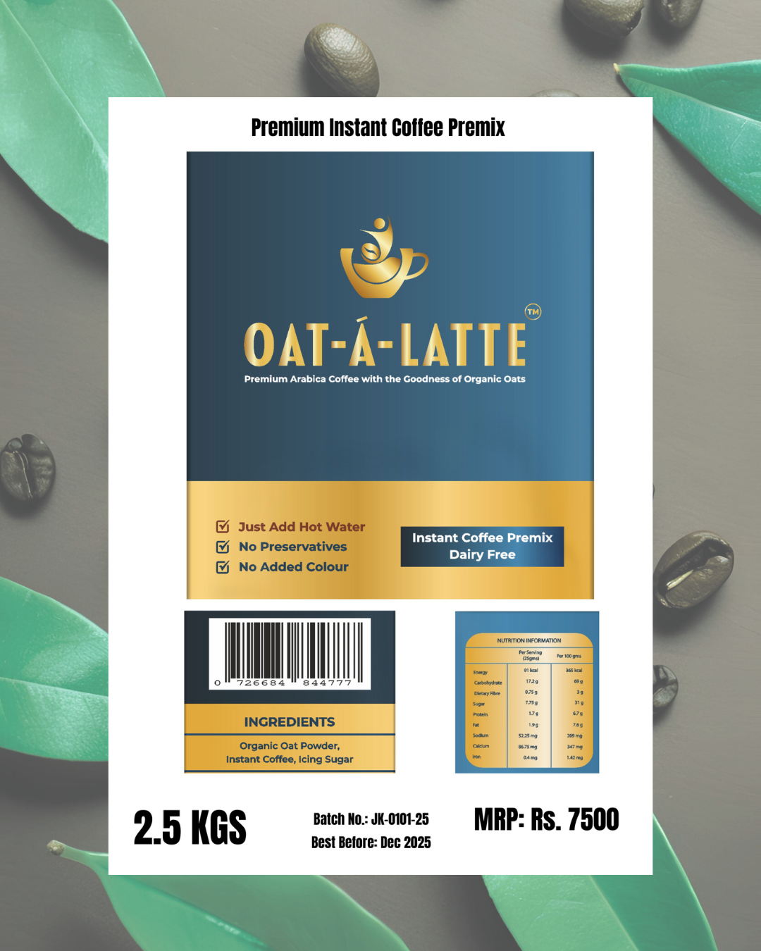 Oat-á-Latte More: Instant Coffee Premix (2.5 kg)