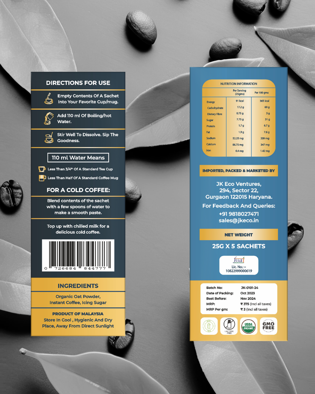 Oat-á-Latte: Instant Coffee Premix (5 Sachets)